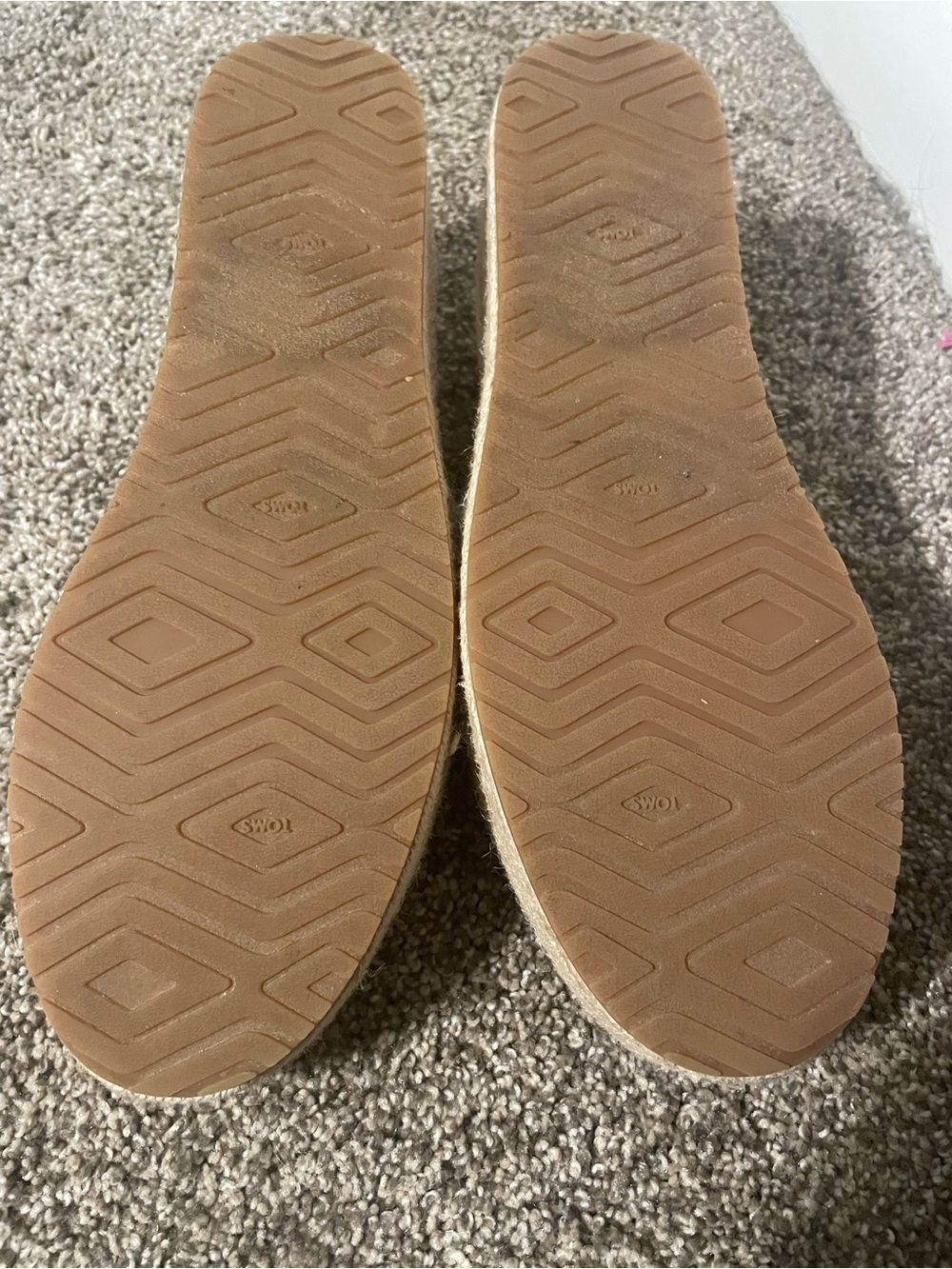 TOMS Cream Canvas Slip-On Espadrille with Frayed Trim - Picture 3 of 3